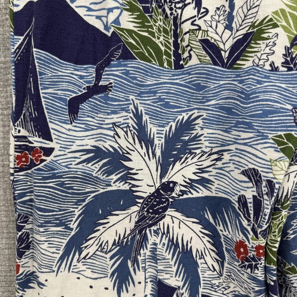 Joie Pants Womens 12 Multicolor Linen Rayon Wide Leg Crop Tropical Print Beach - Picture 9 of 12